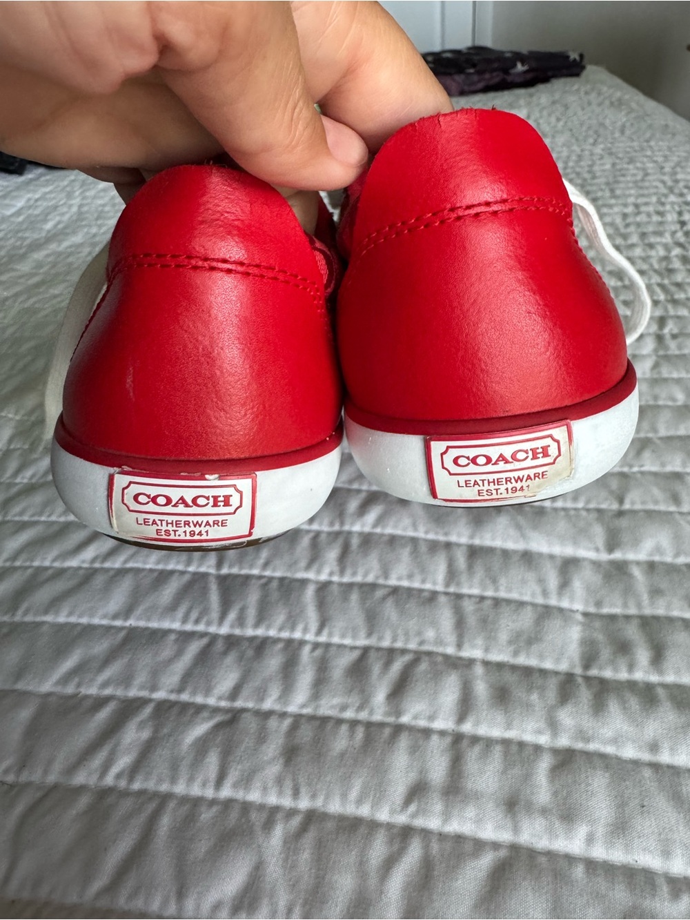 coach barrett signature canvas red sneakers size 7.5b - Picture 5 of 8